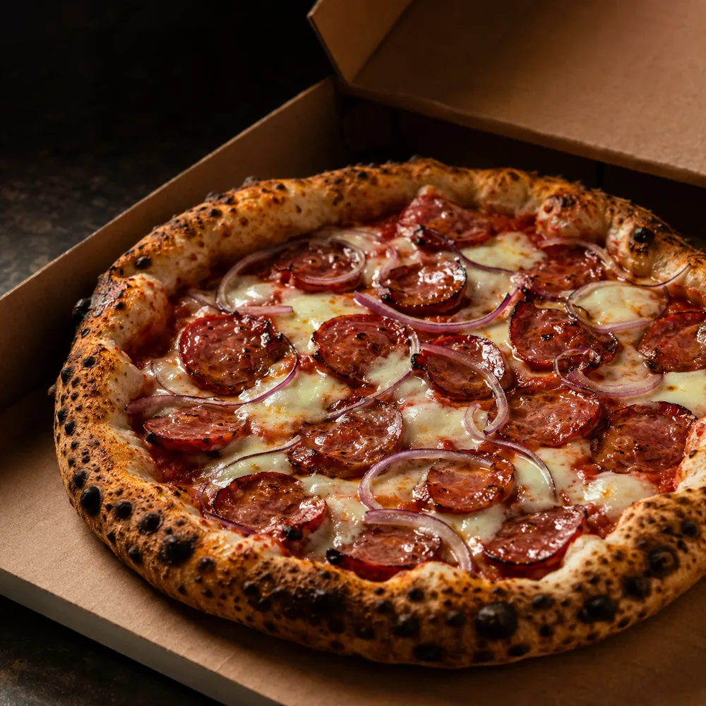 Pizza Calabresa na Brasa